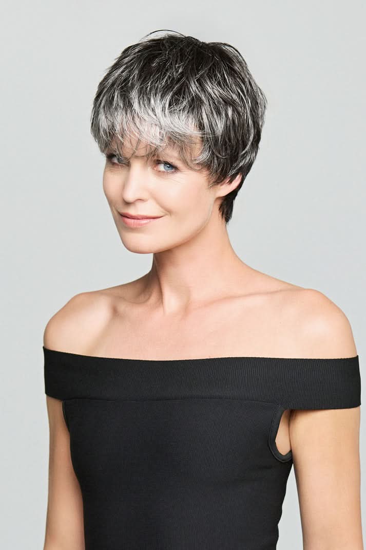 Gisela Mayer Super Lizzy (Klein) Platinum Blond Black Rooted (1001 1B+14)