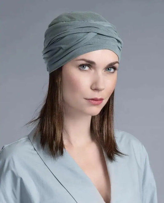 Mintgrünes Turban-Stirnband mit passendem Bademantel von Ellen Wille - Haarteile Haarteile: Hitzeresistentes Kunsthaar