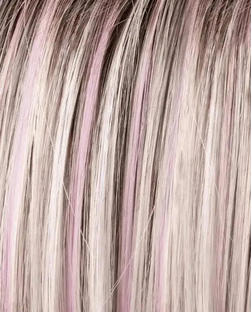 Platinblonde Bob mit geraden Pony von Ellen Wille im Nogi Beauty Shop - pastel rose rooted Perücken Kunsthaarperücken