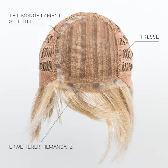 Blonde Wig mit Netzhaarkonstruktion und beschrifteten Teilen, Ellen Wille Cloud Perücke.