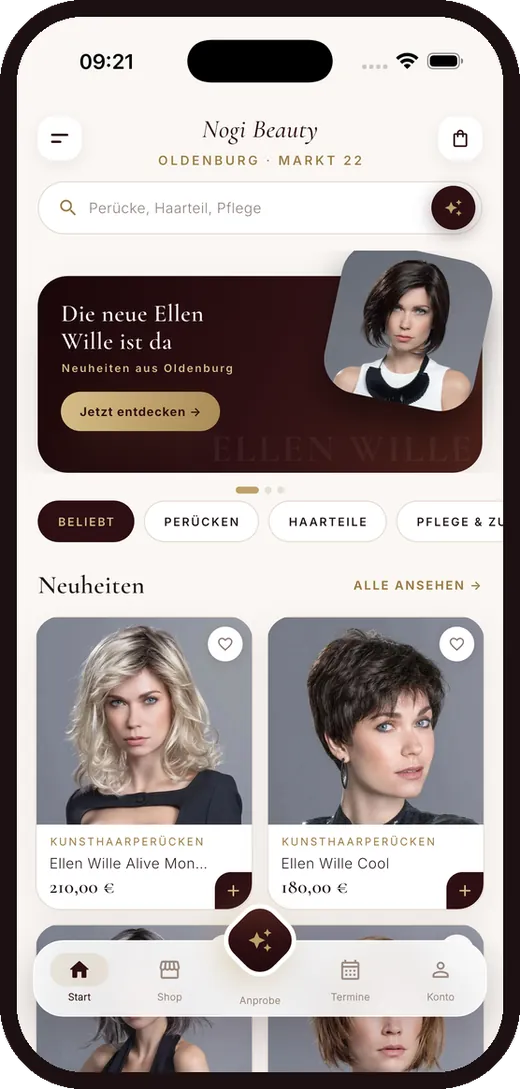 Die Nogi Beauty App auf dem iPhone